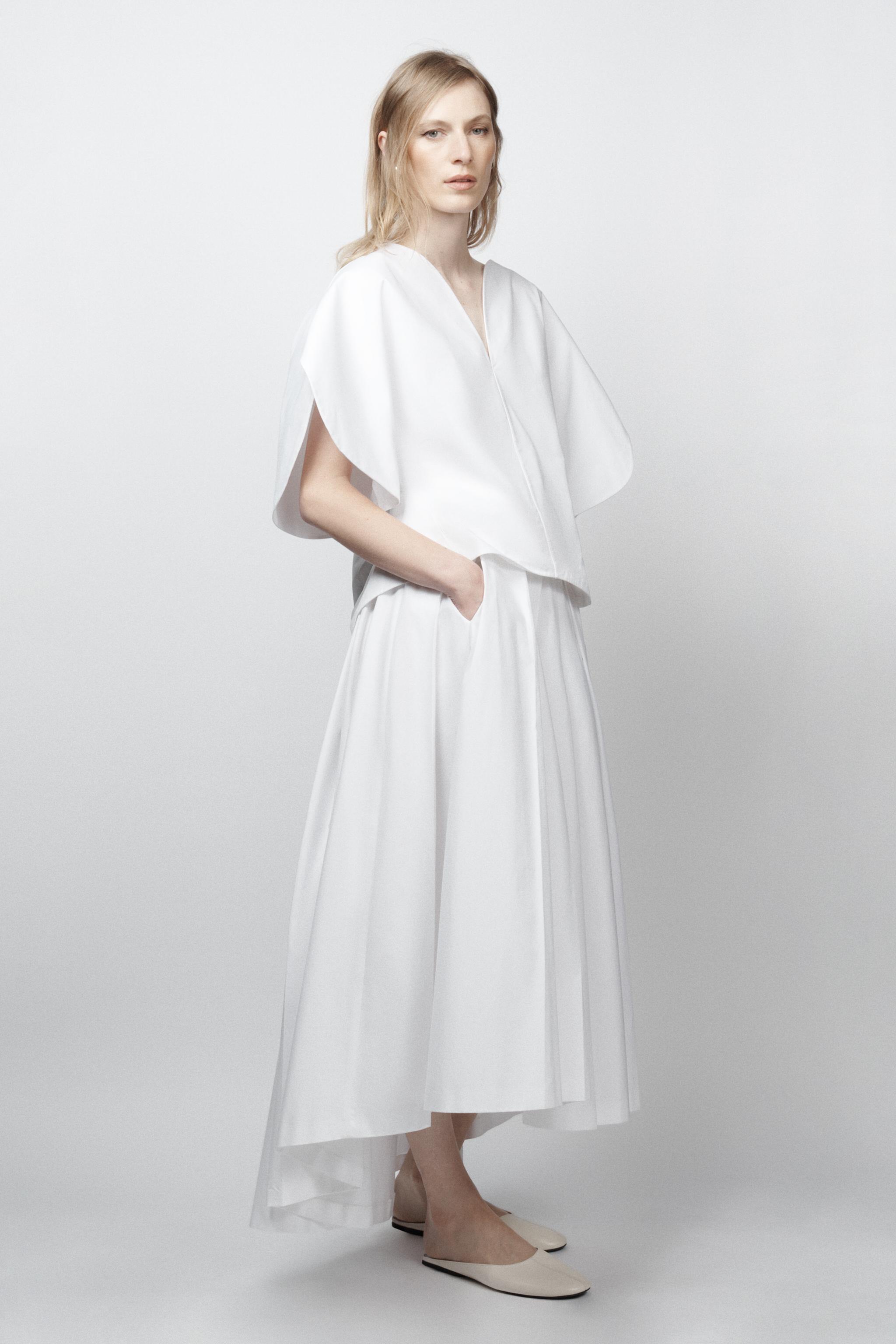 ZW COLLECTION LIMITED EDITION ASYMMETRIC POPLIN SKIRT